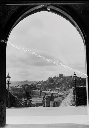 CATHEDRAL STEPS LOOKING THROUGH S.DOOR ON NEWCASTLE STRAND CO DOWN